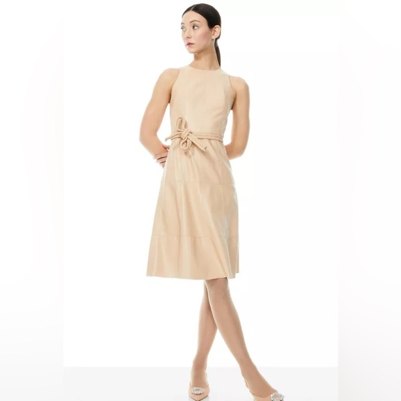 Alice + Olivia Leandra Vegan Leather Midi Dress $440 - Picture 3 of 7